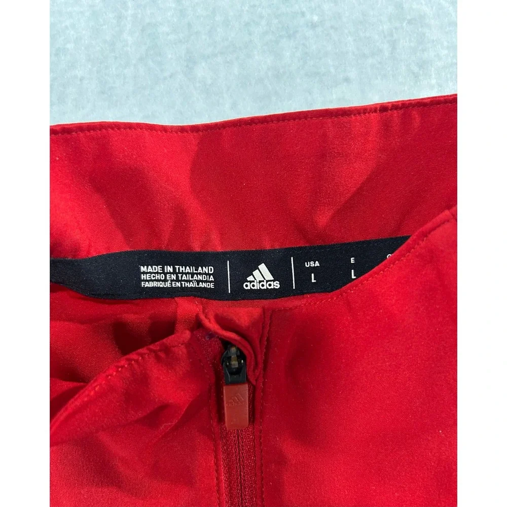 Adidas Nebraska Cornhuskers Mens Large Red Quarter Zip Windbreaker Pullover